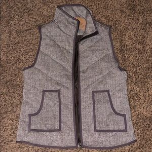 Brown herringbone vest